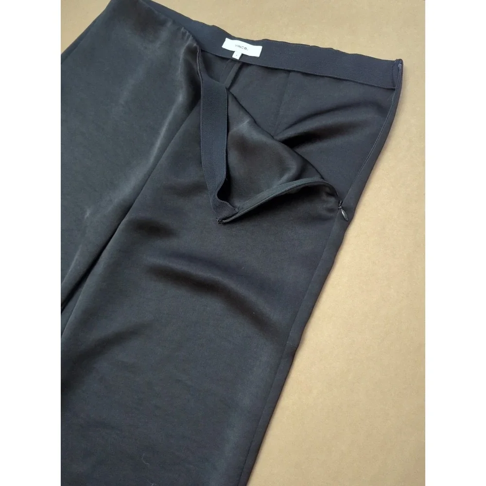 Vince Wide Leg Trouser Side Zip Classic Crepe Work Pants Sz 6 27" Inseam - Picture 5 of 8